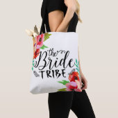 Der Stamm der Braut schwarzer Text farbenfrohe flo Tasche (Von Nahem)