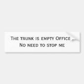 Der Stamm ist leer Autoaufkleber (Vorne)