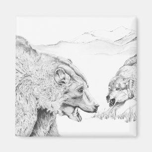 Der Stand Off - Wolf & Bären Magnet