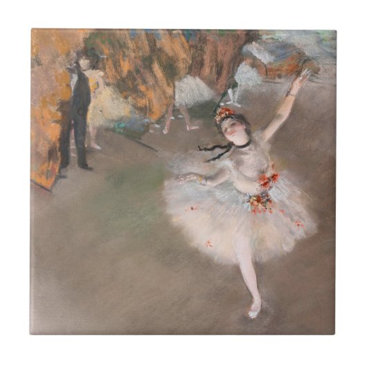 Der Star Dancer auf Bühne Edgar Degas Ballett Fliese (Vorderseite)