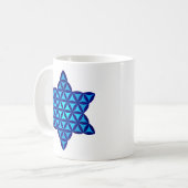 Der Star des Lebens Blau - Inverse, Cap Kaffeetasse (Vorderseite Links)