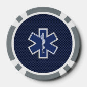 Der Star des Lebens paramedic Carbon Fiber Style Pokerchips (Rückseite)