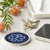 Der Star des Lebens paramedic Carbon Fiber Style Schlüsselanhänger (Seite)