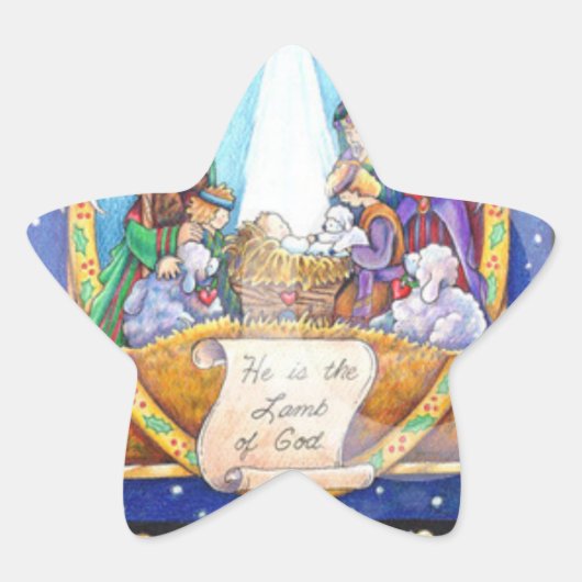 Der Star Weihnachtsaufkleber Stern-Aufkleber (Vorderseite)