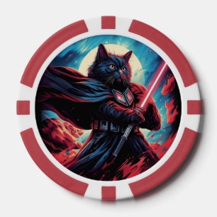 Der Stardust-Samurai   Kosmischer Katzenkrieger Pokerchips