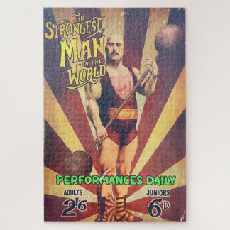 Der stärkste Mann der Welt, Vintage-Plakat. Puzzle