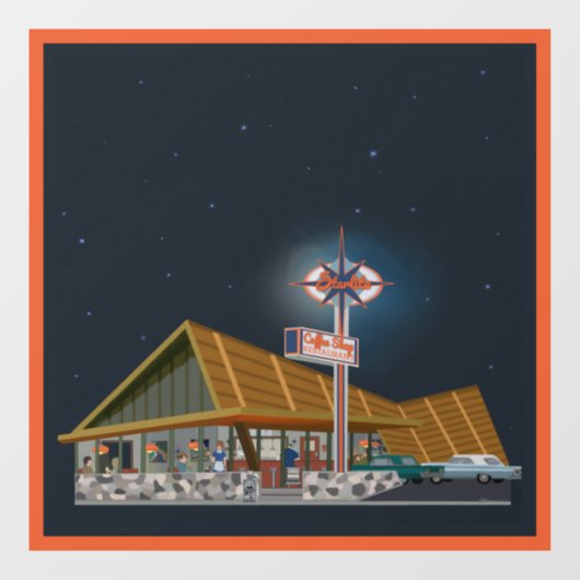 Der Starlite-Coffee Shop Fensteraufkleber (Blatt)