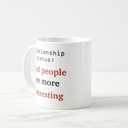 Der Status der Beziehungen ist interessanter Kaffeetasse (Vorderseite Links)