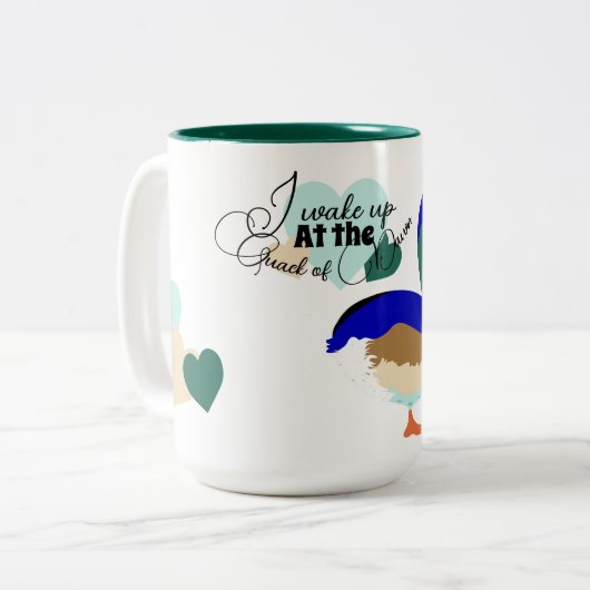 Der Stechgang: wunderschöne Mallardente Zweifarbige Tasse (Vorderseite Links)