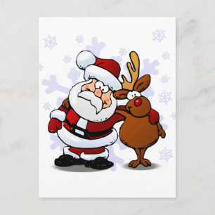 Der Stehende Arm des Weihnachtsmanns und des Renti Feiertagspostkarte