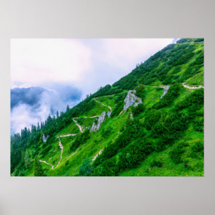 Der steile Weg auf dem Berg Poster