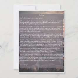 Der Stein, ein Gedicht über Trauer und Verlust Feiertagskarte