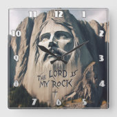 Der Stein geschnitzte Retter der Herr ist mein Ste Quadratische Wanduhr (Vorderseite)