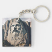 Der Stein geschnitzte Retter der Herr ist mein Ste Schlüsselanhänger (Rückseite)