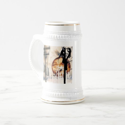 Der Stein-Tasse des Störungssuchers Bierglas (Vorderseite Links)