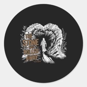 Der Stein war weg, er lebt Christlich im Osten Runder Aufkleber