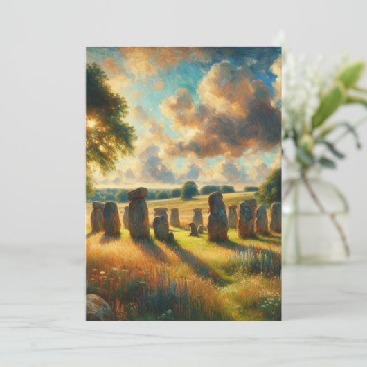 Der Steinkreis - Avebury Dankeskarte (Stehend Vorderseite)