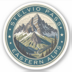 Der Stelvio-Pass Gebirgspass Italien Schweiz Aufkleber