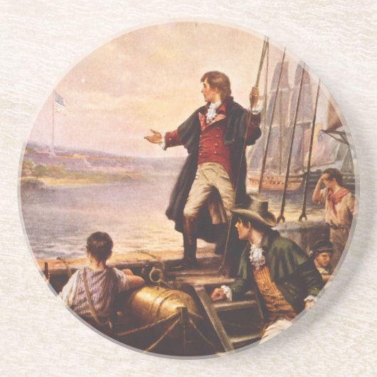 Der Stern Spangled Fahne durch Percy Moran Sandstein Untersetzer (Vorne)