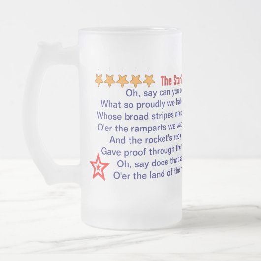 Der Stern Spangled Fahnen-Tasse Mattglas Bierglas (Links)