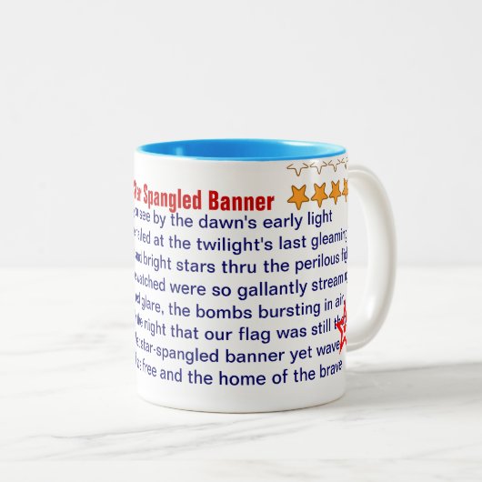 Der Stern Spangled Fahnen-Tasse Zweifarbige Tasse (VorderseiteRechts)