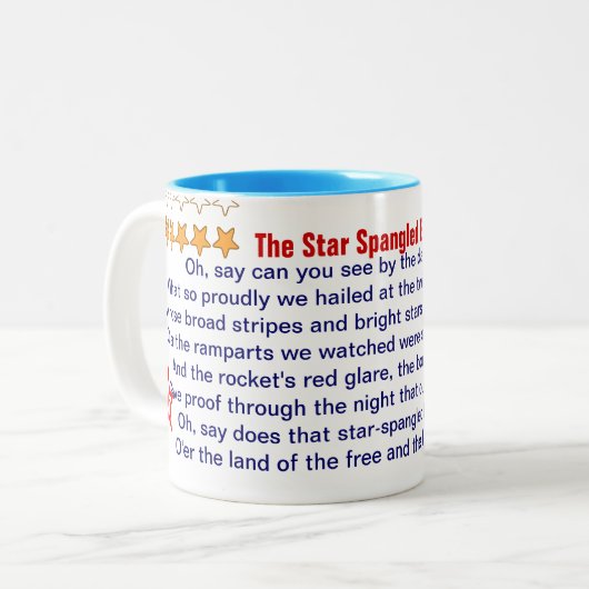 Der Stern Spangled Fahnen-Tasse Zweifarbige Tasse (Vorderseite Links)