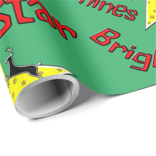 Der Stern strahlt zu Weihnachten hell Geschenkpapier (Rolleneckpunkt)