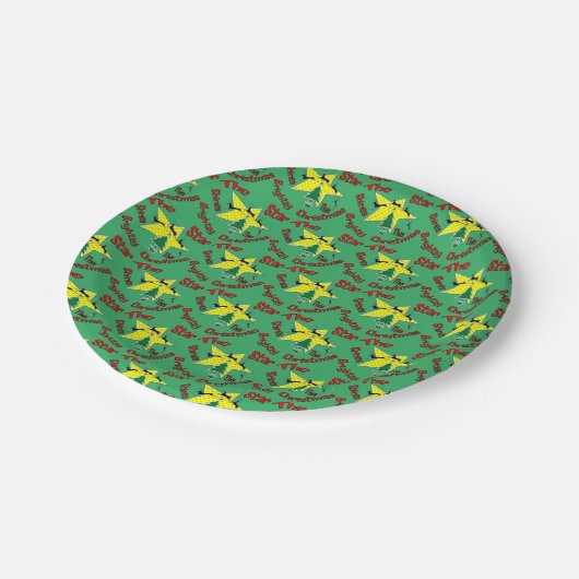 Der Stern strahlt zu Weihnachten hell Pappteller (Schrägansicht)