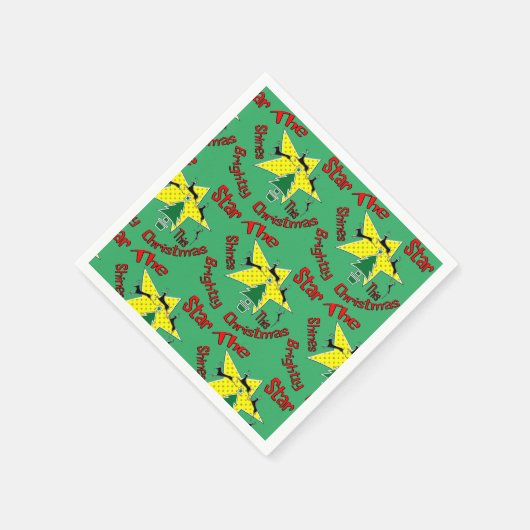 Der Stern strahlt zu Weihnachten hell Serviette (Ecke)