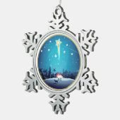 Der Stern von Bethlehem Weihnachtsgeschenk Schneeflocken Zinn-Ornament (Rechts)