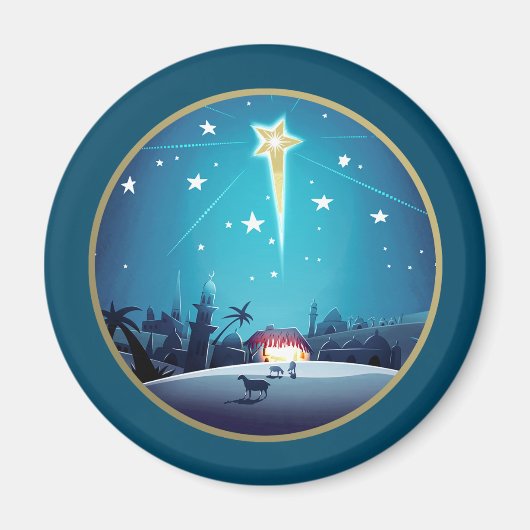 Der Stern von Bethlehem. Weihnachtsmagnete Magnet (Vorne)