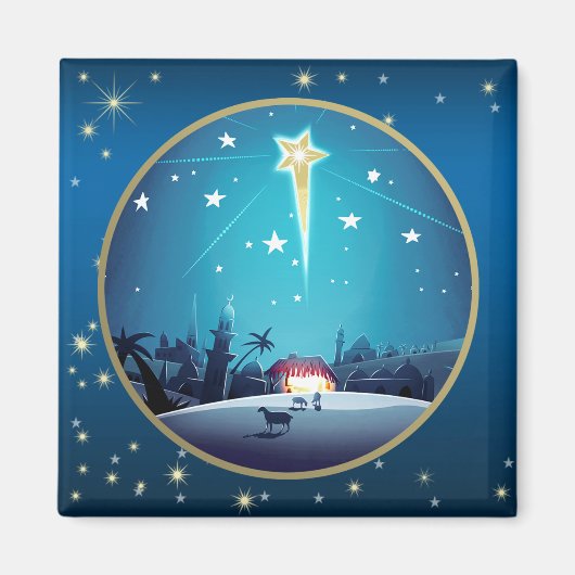 Der Stern von Bethlehem. Weihnachtsmagnete Magnet (Vorne)
