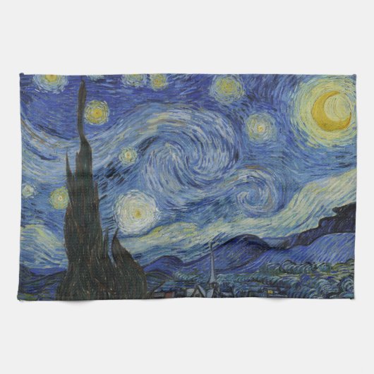 Der Sternenhimmel, Ölgemälde, Vincent Van Gogh Geschirrtuch (Horizontal)