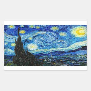 Der Sternenhimmel - Van Gogh Rechteckiger Aufkleber