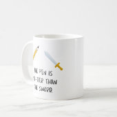 Der Stift ist mächtiger als das Schwert Kaffeetasse (Vorderseite Links)