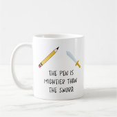 Der Stift ist mächtiger als das Schwert Kaffeetasse (Links)