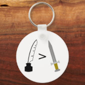 Der Stift ist mächtiger als das Schwert Schlüsselanhänger (Vorderseite)