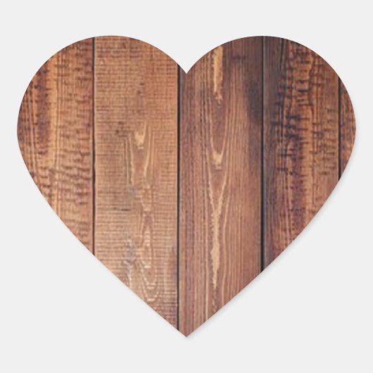 Der Stil aus echtem Holz Herz-Aufkleber (Vorderseite)