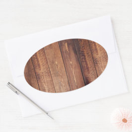 Der Stil aus echtem Holz Ovaler Aufkleber