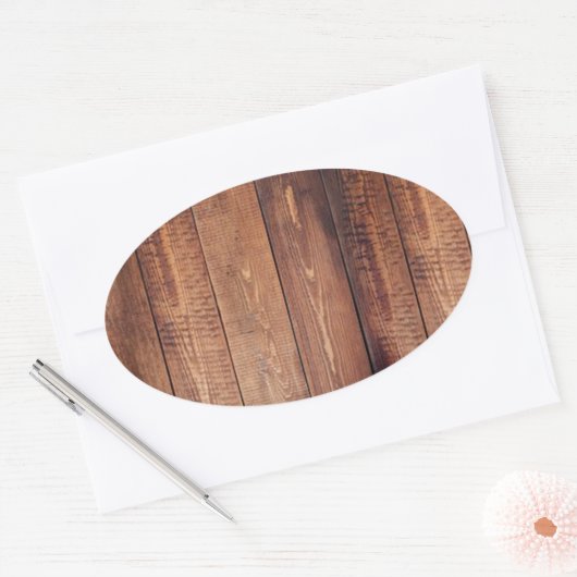 Der Stil aus echtem Holz Ovaler Aufkleber (Umschlag)