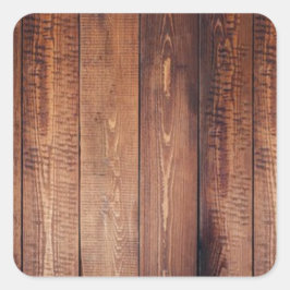 Der Stil aus echtem Holz Quadratischer Aufkleber