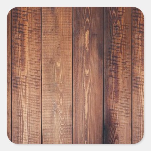 Der Stil aus echtem Holz Quadratischer Aufkleber (Vorderseite)