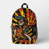 Der Stil der grünen Holzschlange - Chinesisches Ne Bedruckter Rucksack (Vorderseite)