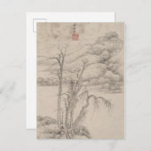 Der Stil verschiedener alter Meister | B&W Landsch Postkarte (Vorne/Hinten)