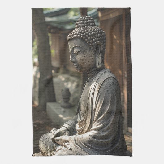 Der stille Buddha Geschirrtuch (Vertikal)