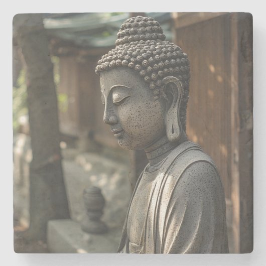 Der stille Buddha Steinuntersetzer (Vorderseite)