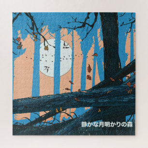 Der stille mondhelle Wald Puzzle