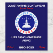 Der Stille Service Veteran stilvoll Weinetikett (Einzelnes Label)