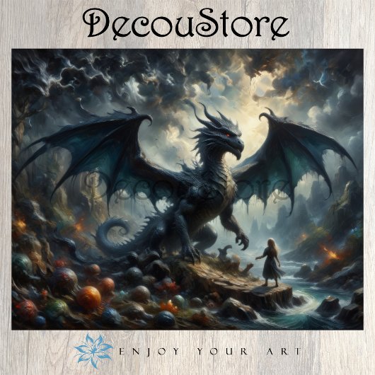 Der stille Wächter-Drache Decoupage Seidenpapier