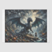 Der stille Wächter-Drache Decoupage Seidenpapier (Vorderseite)